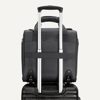 Underseat Carry-On Luggage with Wheels and Handle, 14" Rolling Travel Bag, Fits Under the Seat, Black