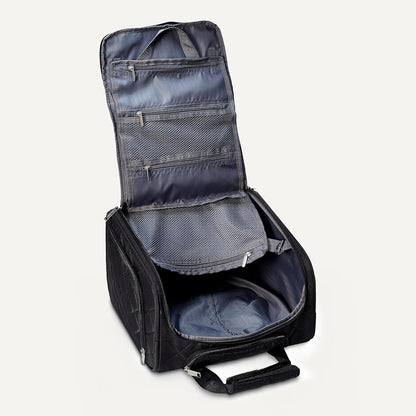 Underseat Carry-On Luggage with Wheels and Handle, 14" Rolling Travel Bag, Fits Under the Seat, Black
