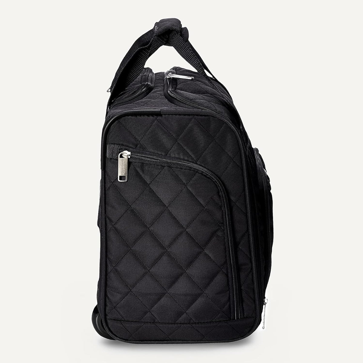Underseat Carry-On Luggage with Wheels and Handle, 14" Rolling Travel Bag, Fits Under the Seat, Black