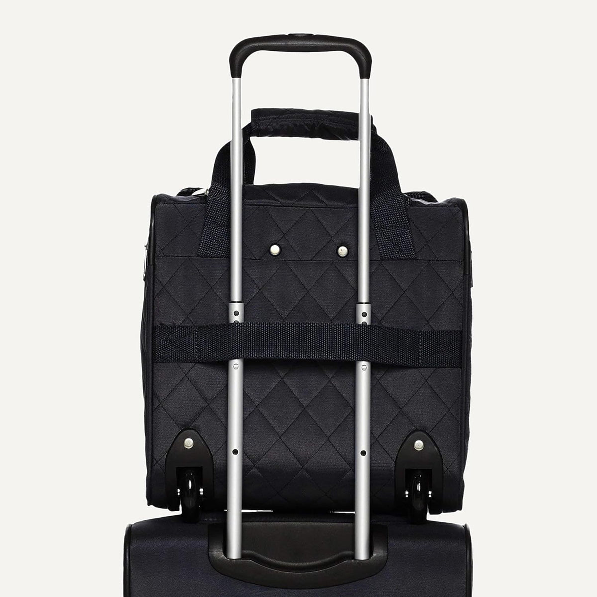 Underseat Carry-On Luggage with Wheels and Handle, 14" Rolling Travel Bag, Fits Under the Seat, Black