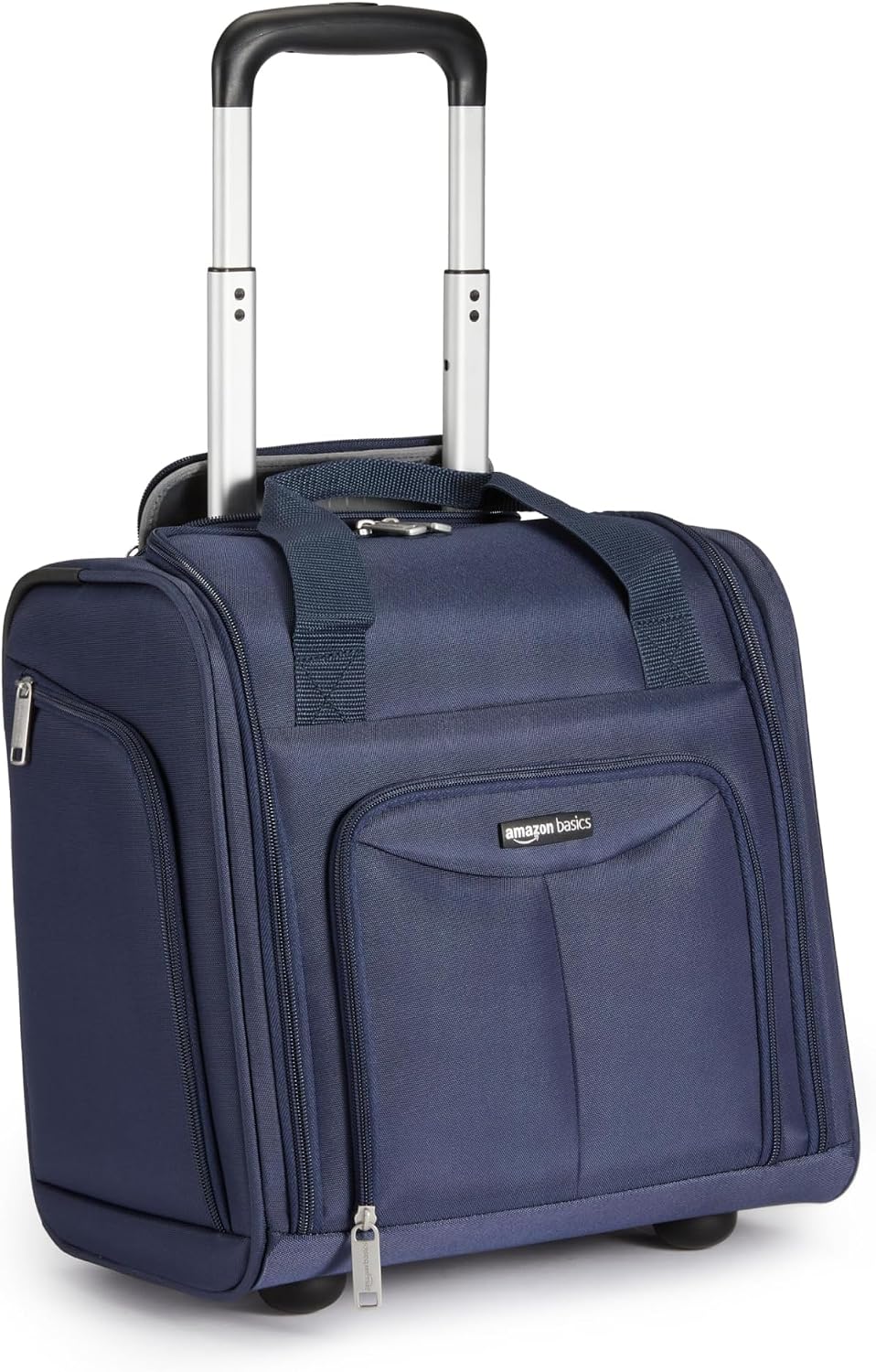 Underseat Carry-On Luggage with Wheels and Handle, 14" Rolling Travel Bag, Fits Under the Seat, Black