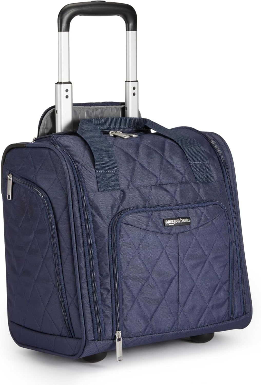 Underseat Carry-On Luggage with Wheels and Handle, 14" Rolling Travel Bag, Fits Under the Seat, Black