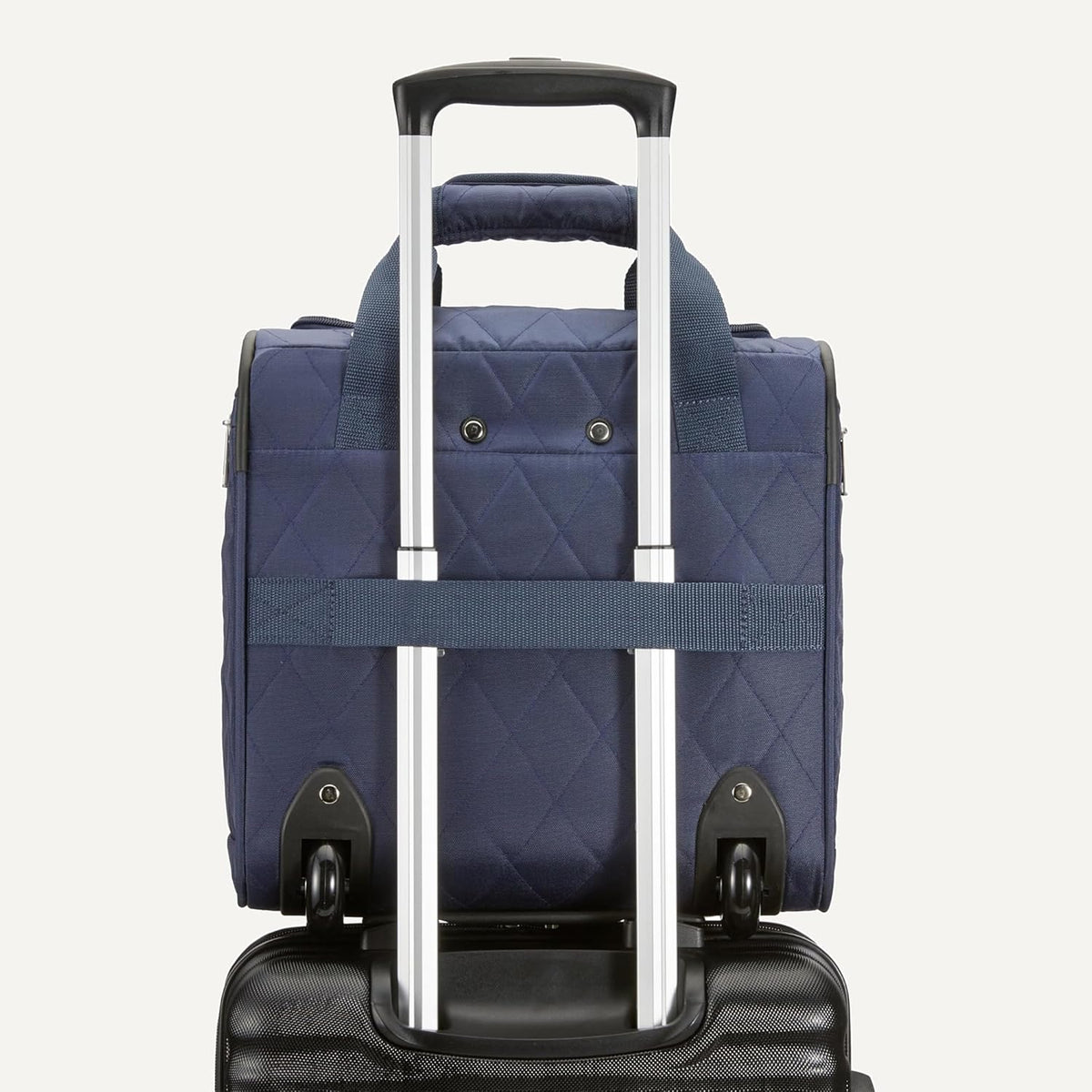 Underseat Carry-On Luggage with Wheels and Handle, 14" Rolling Travel Bag, Fits Under the Seat, Black