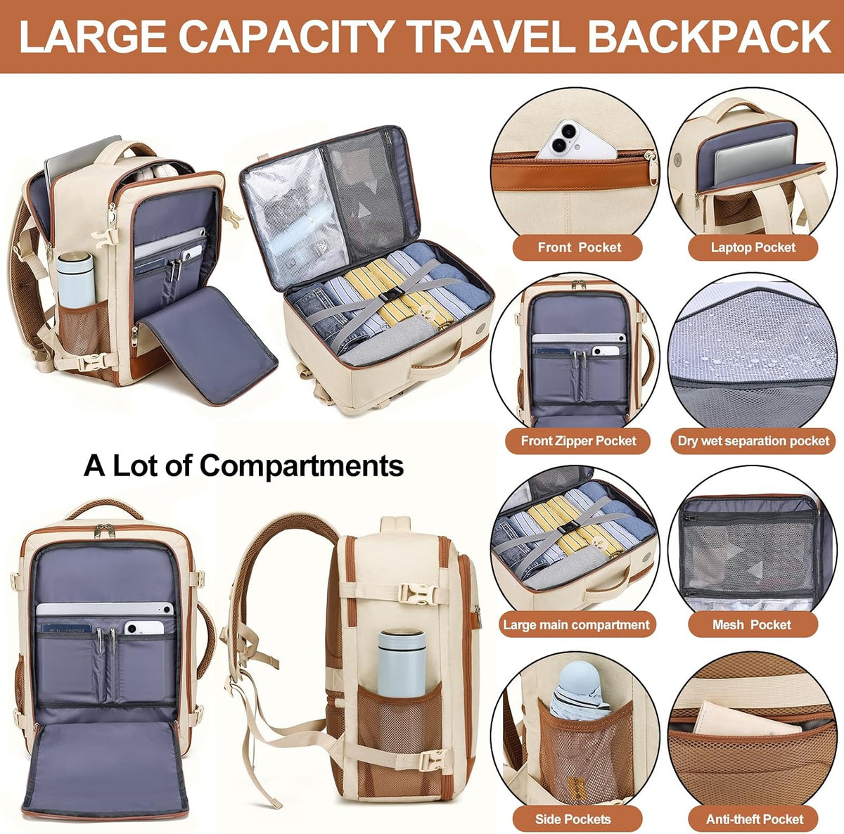 Travel Backpack for Men,Airplane Approved Carry On Backpack Suitcase with Shoe Pouch, Luggage Bag TSA 15.6inch Laptop Mochila Flight Approved Personal Item Travel Bag Bookbag Travel Essentials,Black