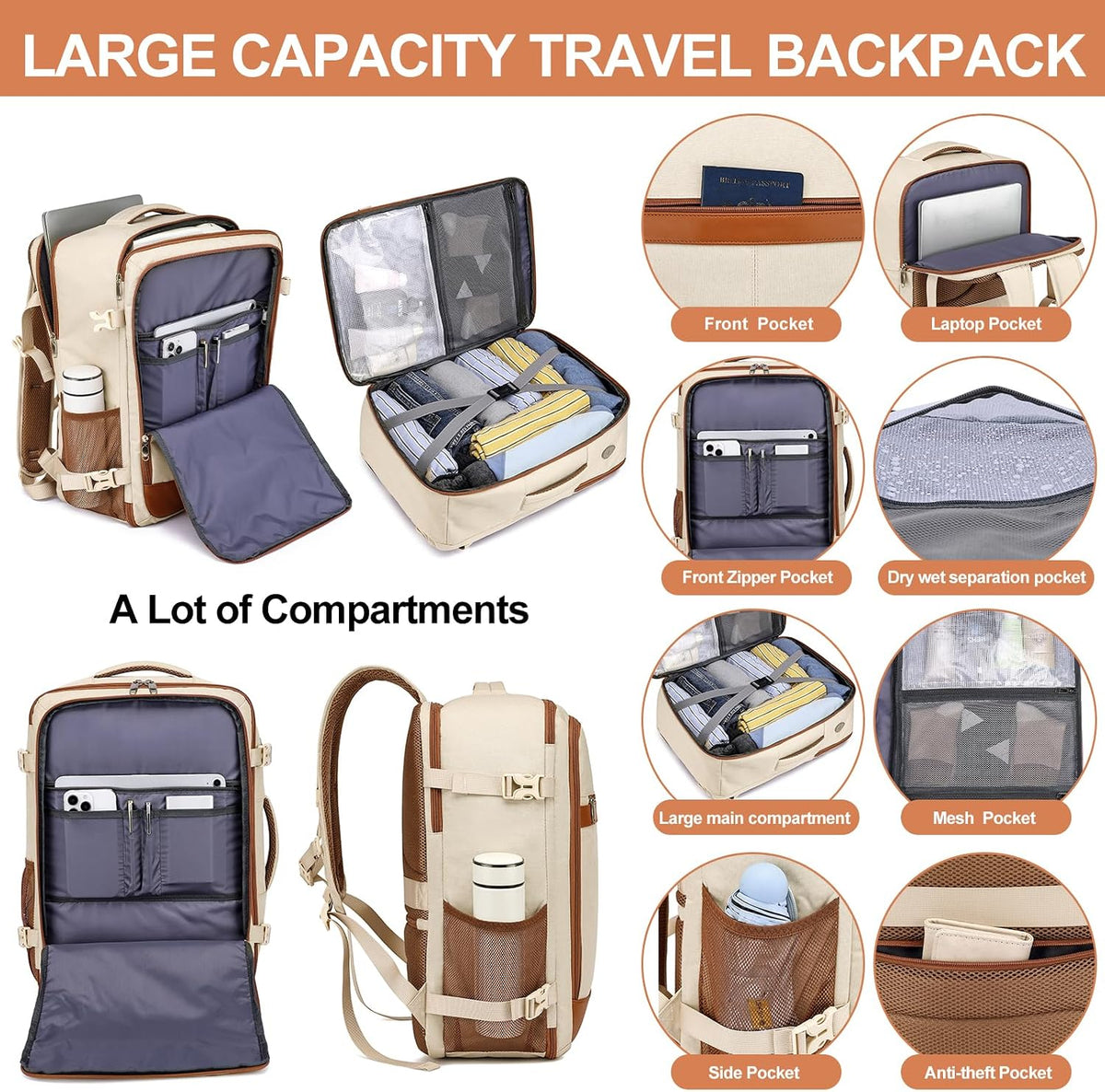 Travel Backpack for Men,Airplane Approved Carry On Backpack Suitcase with Shoe Pouch, Luggage Bag TSA 15.6inch Laptop Mochila Flight Approved Personal Item Travel Bag Bookbag Travel Essentials,Black