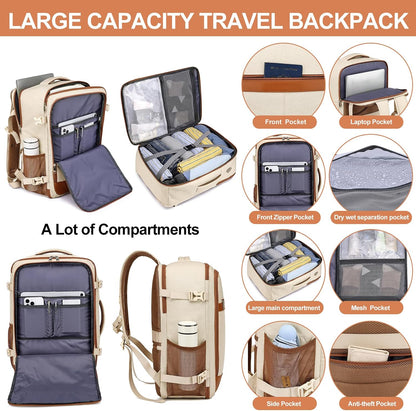 Travel Backpack for Men,Airplane Approved Carry On Backpack Suitcase with Shoe Pouch, Luggage Bag TSA 15.6inch Laptop Mochila Flight Approved Personal Item Travel Bag Bookbag Travel Essentials,Black