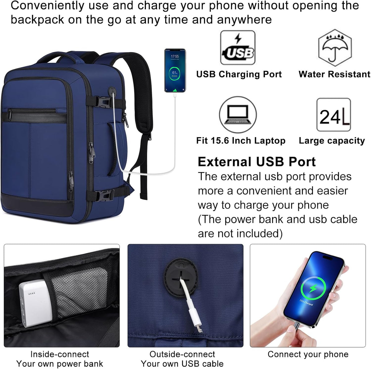 Travel Backpack for Men,Airplane Approved Carry On Backpack Suitcase with Shoe Pouch, Luggage Bag TSA 15.6inch Laptop Mochila Flight Approved Personal Item Travel Bag Bookbag Travel Essentials,Black