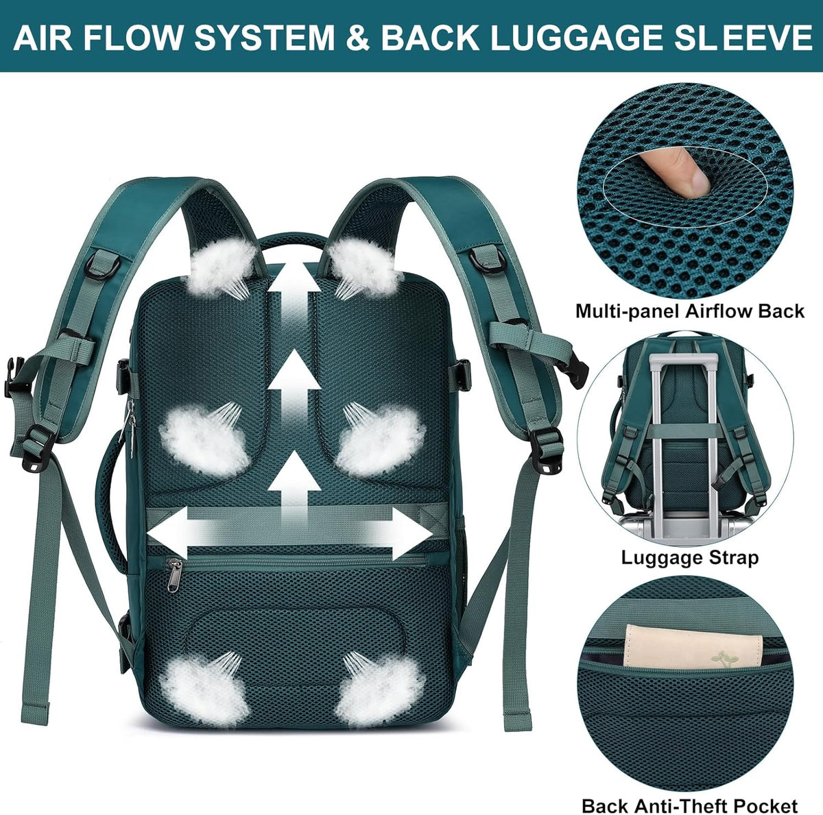 Travel Backpack for Men,Airplane Approved Carry On Backpack Suitcase with Shoe Pouch, Luggage Bag TSA 15.6inch Laptop Mochila Flight Approved Personal Item Travel Bag Bookbag Travel Essentials,Black