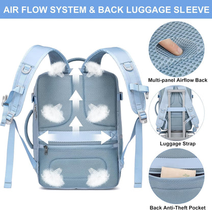 Travel Backpack for Men,Airplane Approved Carry On Backpack Suitcase with Shoe Pouch, Luggage Bag TSA 15.6inch Laptop Mochila Flight Approved Personal Item Travel Bag Bookbag Travel Essentials,Black