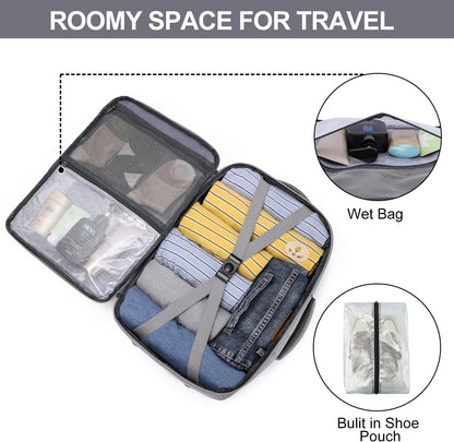 Travel Backpack for Men,Airplane Approved Carry On Backpack Suitcase with Shoe Pouch, Luggage Bag TSA 15.6inch Laptop Mochila Flight Approved Personal Item Travel Bag Bookbag Travel Essentials,Black