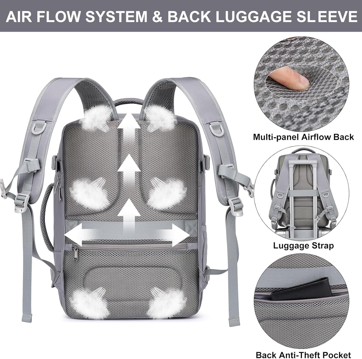 Travel Backpack for Men,Airplane Approved Carry On Backpack Suitcase with Shoe Pouch, Luggage Bag TSA 15.6inch Laptop Mochila Flight Approved Personal Item Travel Bag Bookbag Travel Essentials,Black