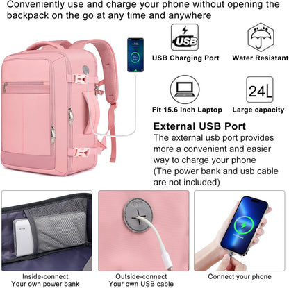 Travel Backpack for Men,Airplane Approved Carry On Backpack Suitcase with Shoe Pouch, Luggage Bag TSA 15.6inch Laptop Mochila Flight Approved Personal Item Travel Bag Bookbag Travel Essentials,Black