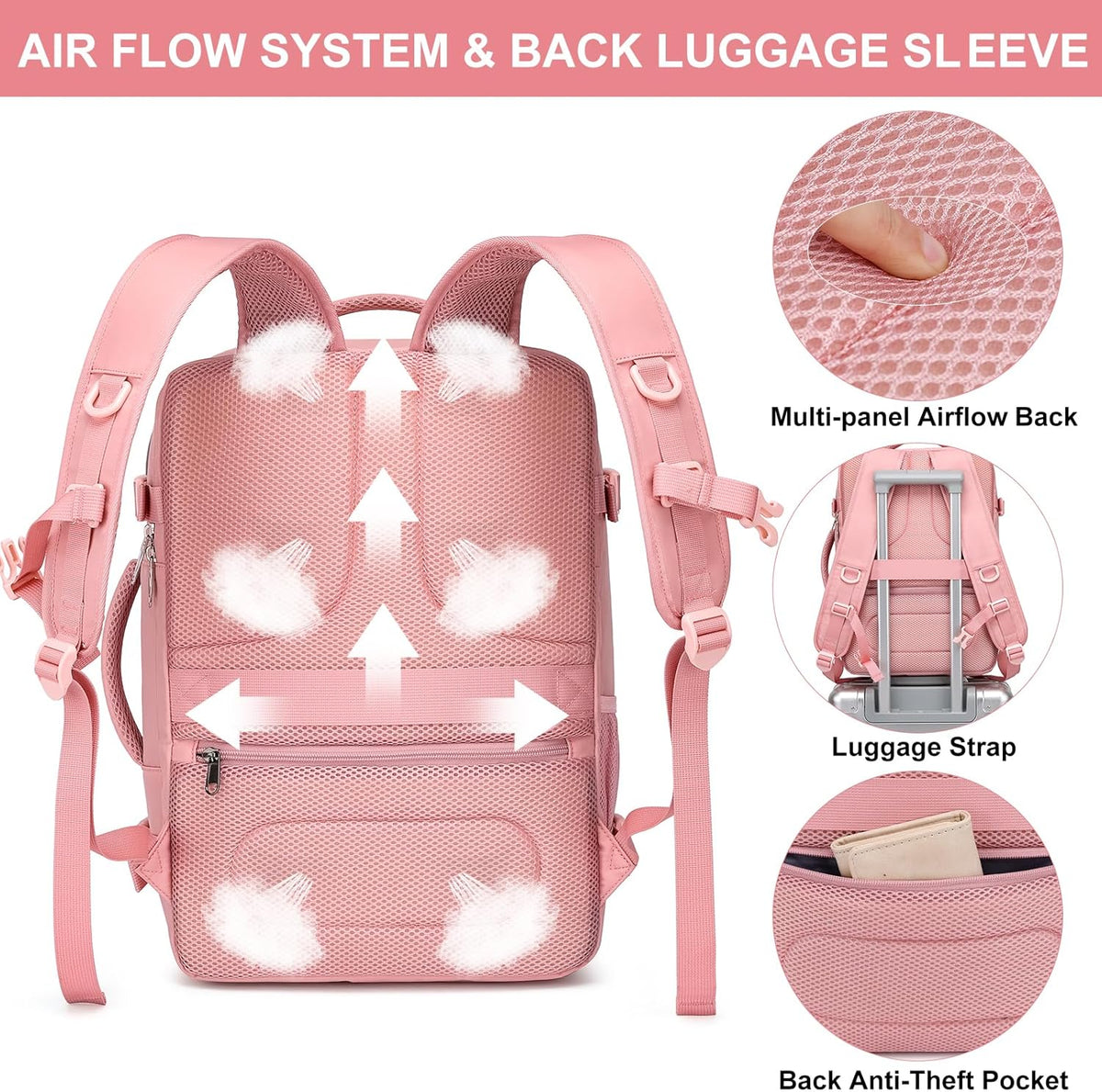 Travel Backpack for Men,Airplane Approved Carry On Backpack Suitcase with Shoe Pouch, Luggage Bag TSA 15.6inch Laptop Mochila Flight Approved Personal Item Travel Bag Bookbag Travel Essentials,Black