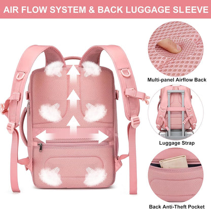 Travel Backpack for Men,Airplane Approved Carry On Backpack Suitcase with Shoe Pouch, Luggage Bag TSA 15.6inch Laptop Mochila Flight Approved Personal Item Travel Bag Bookbag Travel Essentials,Black