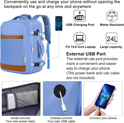 Travel Backpack for Men,Airplane Approved Carry On Backpack Suitcase with Shoe Pouch, Luggage Bag TSA 15.6inch Laptop Mochila Flight Approved Personal Item Travel Bag Bookbag Travel Essentials,Black