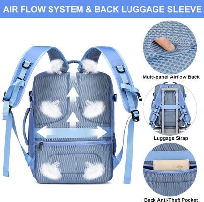 Travel Backpack for Men,Airplane Approved Carry On Backpack Suitcase with Shoe Pouch, Luggage Bag TSA 15.6inch Laptop Mochila Flight Approved Personal Item Travel Bag Bookbag Travel Essentials,Black