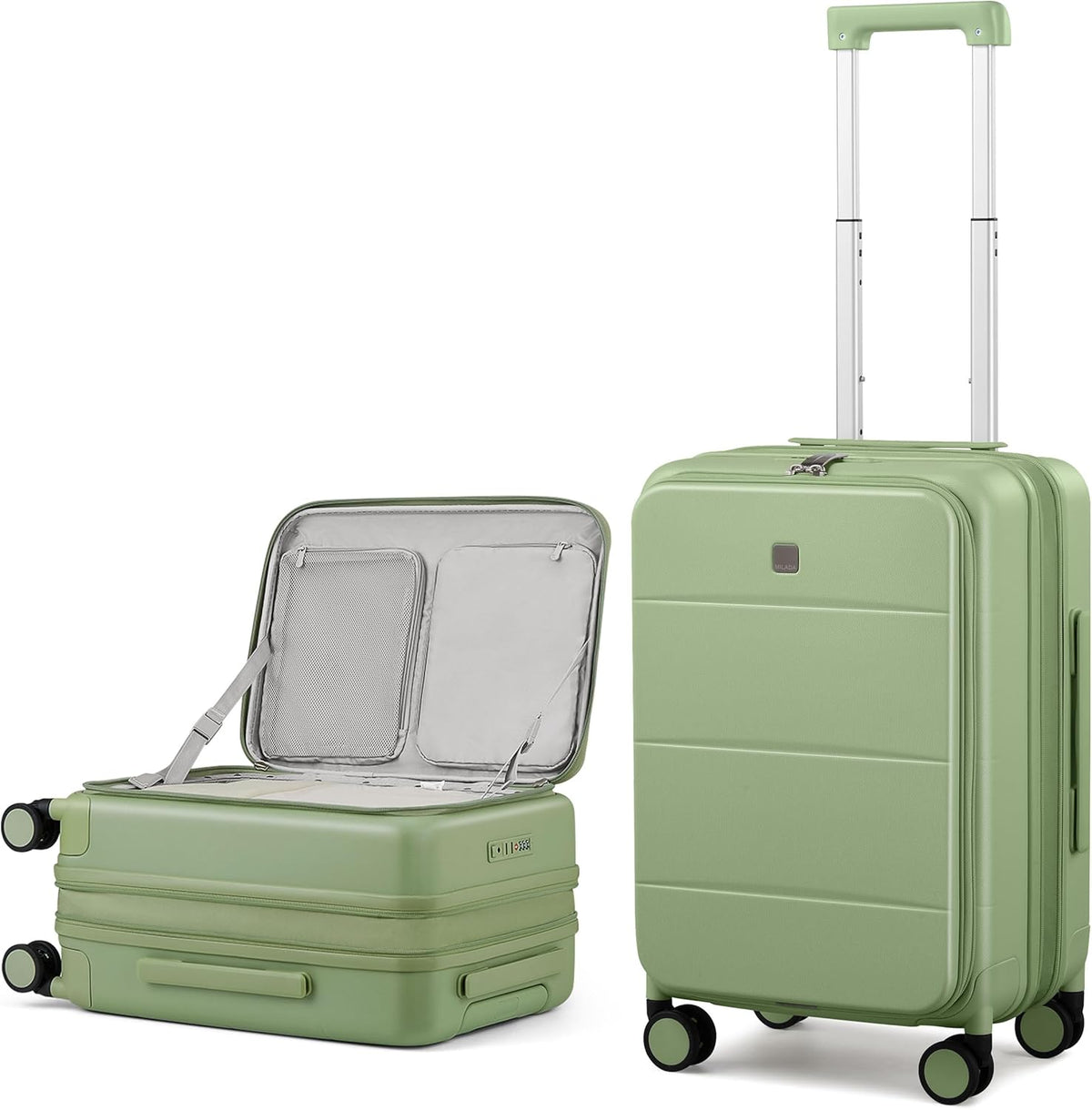 20-Inch Expandable Carry On Luggage, Hard Shell Top-Opening Luggage with Wheels, TSA-Approved Small Travel Bag for Men and Women Carry-On Suitcase, White