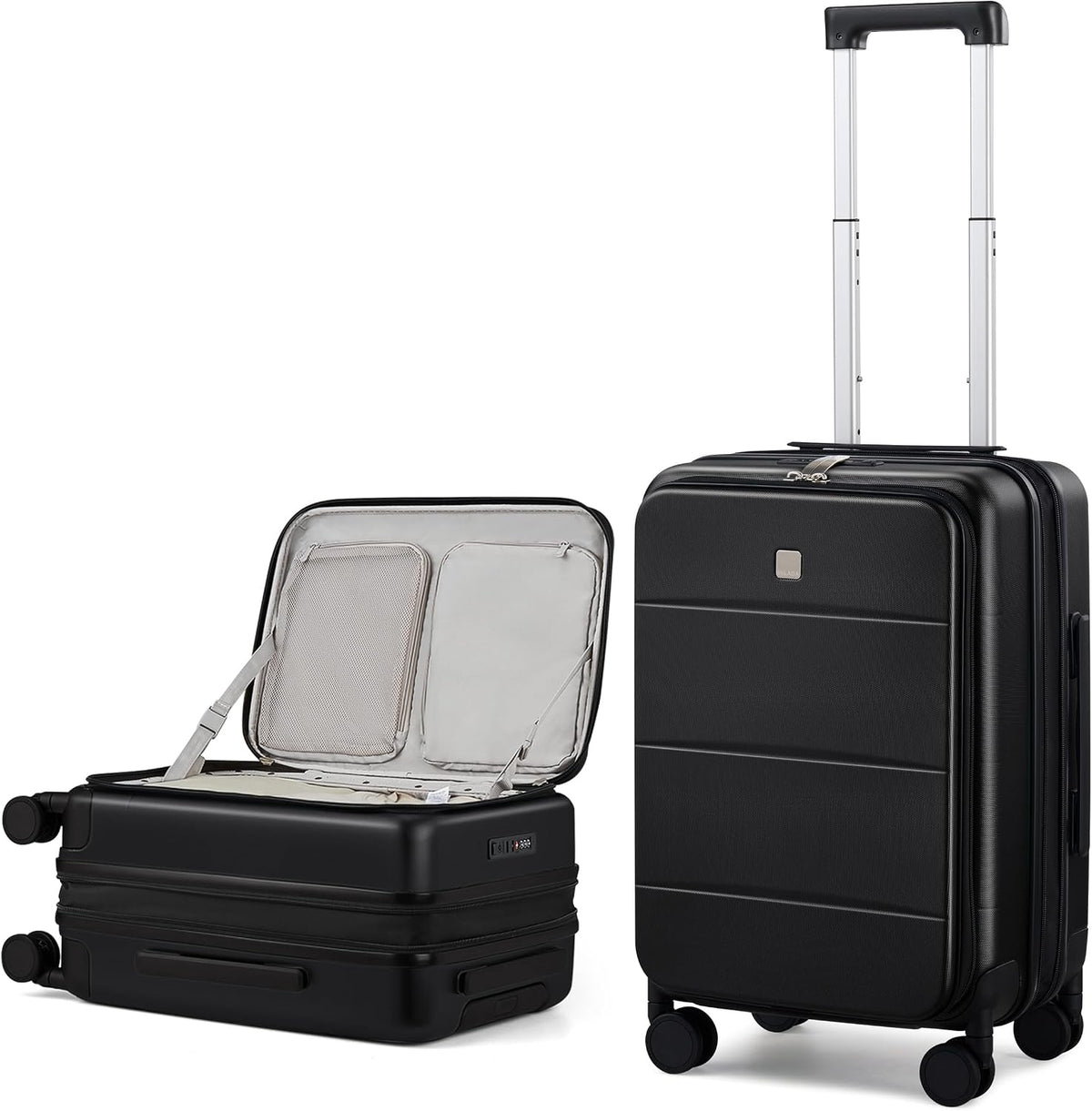 20-Inch Expandable Carry On Luggage, Hard Shell Top-Opening Luggage with Wheels, TSA-Approved Small Travel Bag for Men and Women Carry-On Suitcase, White