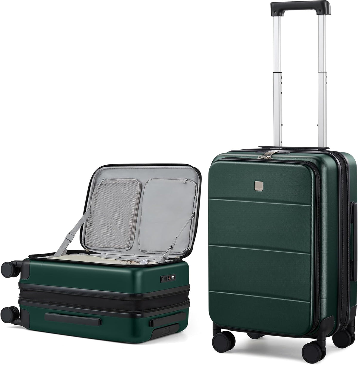 20-Inch Expandable Carry On Luggage, Hard Shell Top-Opening Luggage with Wheels, TSA-Approved Small Travel Bag for Men and Women Carry-On Suitcase, White