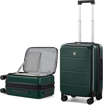 20-Inch Expandable Carry On Luggage, Hard Shell Top-Opening Luggage with Wheels, TSA-Approved Small Travel Bag for Men and Women Carry-On Suitcase, White