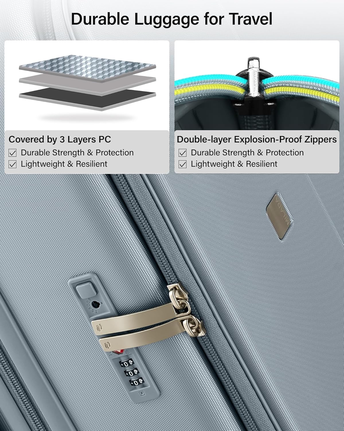 20-Inch Expandable Carry On Luggage, Hard Shell Top-Opening Luggage with Wheels, TSA-Approved Small Travel Bag for Men and Women Carry-On Suitcase, White