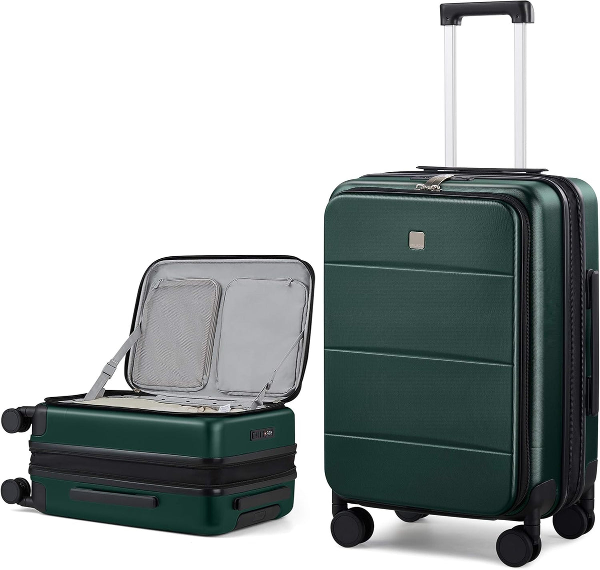 20-Inch Expandable Carry On Luggage, Hard Shell Top-Opening Luggage with Wheels, TSA-Approved Small Travel Bag for Men and Women Carry-On Suitcase, White