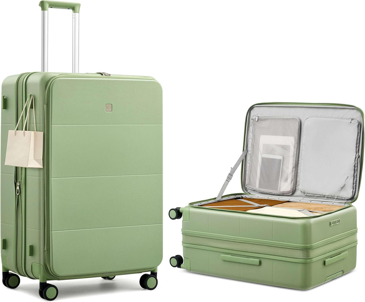 20-Inch Expandable Carry On Luggage, Hard Shell Top-Opening Luggage with Wheels, TSA-Approved Small Travel Bag for Men and Women Carry-On Suitcase, White