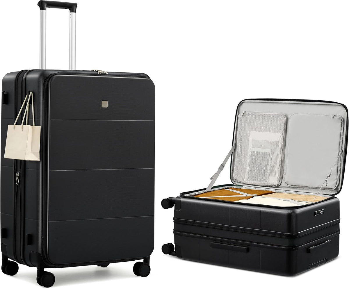 20-Inch Expandable Carry On Luggage, Hard Shell Top-Opening Luggage with Wheels, TSA-Approved Small Travel Bag for Men and Women Carry-On Suitcase, White