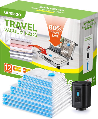 Travel Vacuum Bags Combo - Space Saver Vacuum Storage Bags for Clothing and Luggage