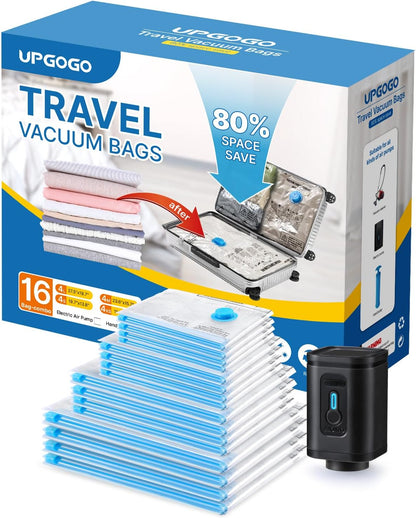 Travel Vacuum Bags Combo - Space Saver Vacuum Storage Bags for Clothing and Luggage