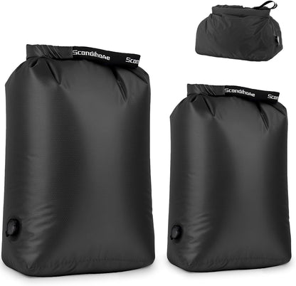 Travel Laundry Bag, Pump-Free Vacuum Compression Dirty Clothes Bag, Medium Reusable Waterproof & Washable Laundry Bag, Wet and Dry Bag, Ideal for Suitcases, Laundromats (1 Pack) Gray