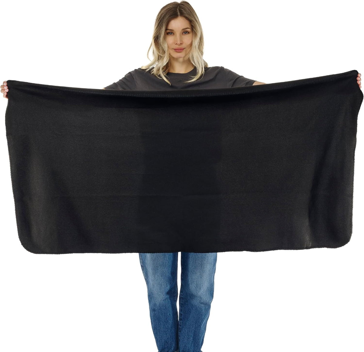 Ultimate Comfort Set + Portable Travel Kit for Airplane, Includes Inflatable Pillow + Zippered Carrying Case, Cozy Fleece Blanket, Eye Mask for Sleeping & Foam Ear Plugs, Black