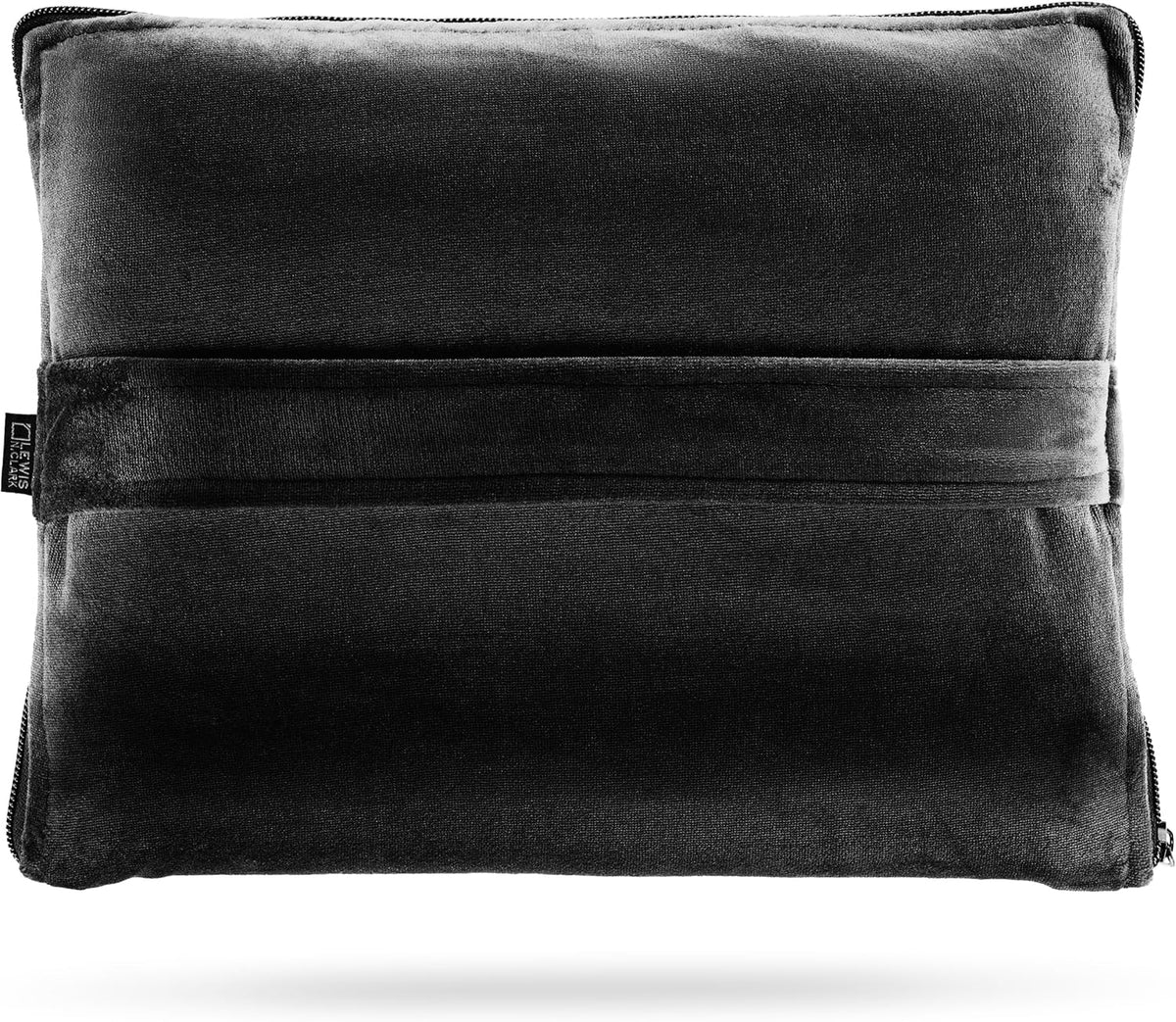 Ultimate Comfort Set + Portable Travel Kit for Airplane, Includes Inflatable Pillow + Zippered Carrying Case, Cozy Fleece Blanket, Eye Mask for Sleeping & Foam Ear Plugs, Black