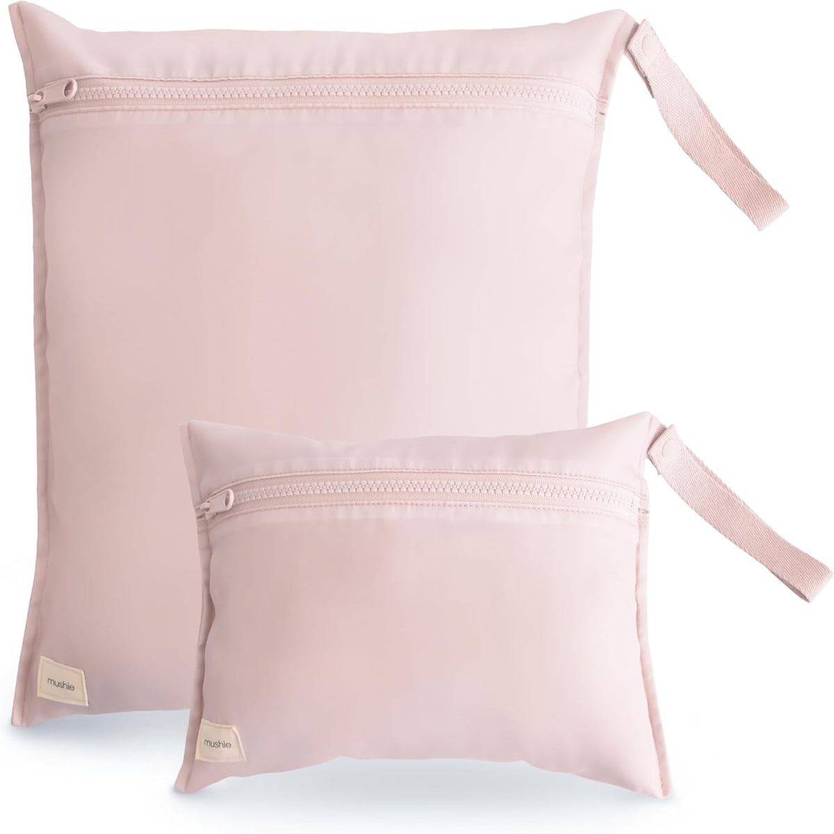 Water Resistant Wet Bags | Large & Small Reusable Storage Bag for Baby Items and Travel | Zippered Pockets with Handle | Machine Washable, Set of 2 (Happy Flowers Check)