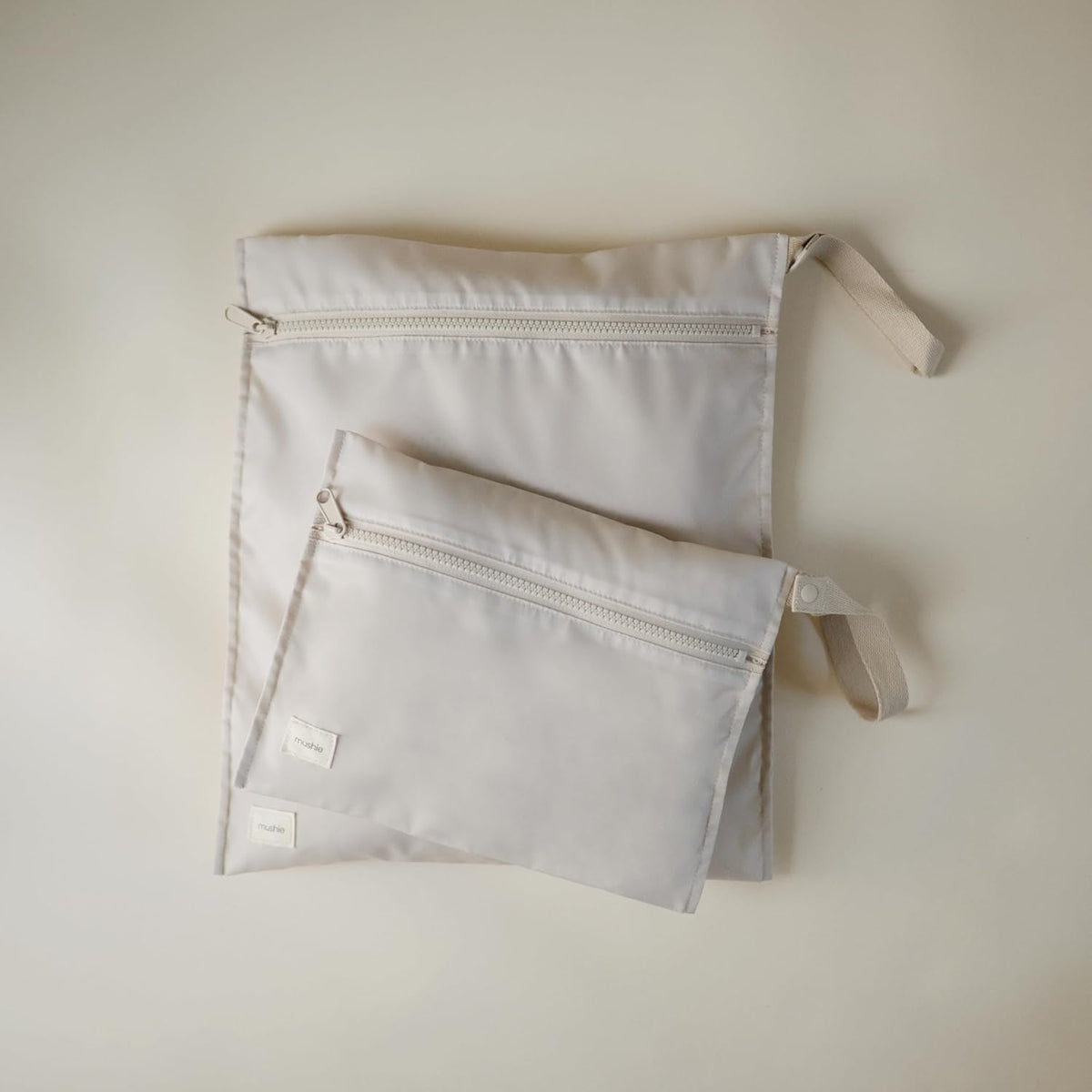 Water Resistant Wet Bags | Large & Small Reusable Storage Bag for Baby Items and Travel | Zippered Pockets with Handle | Machine Washable, Set of 2 (Happy Flowers Check)