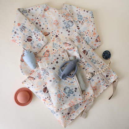 Water Resistant Wet Bags | Large & Small Reusable Storage Bag for Baby Items and Travel | Zippered Pockets with Handle | Machine Washable, Set of 2 (Happy Flowers Check)
