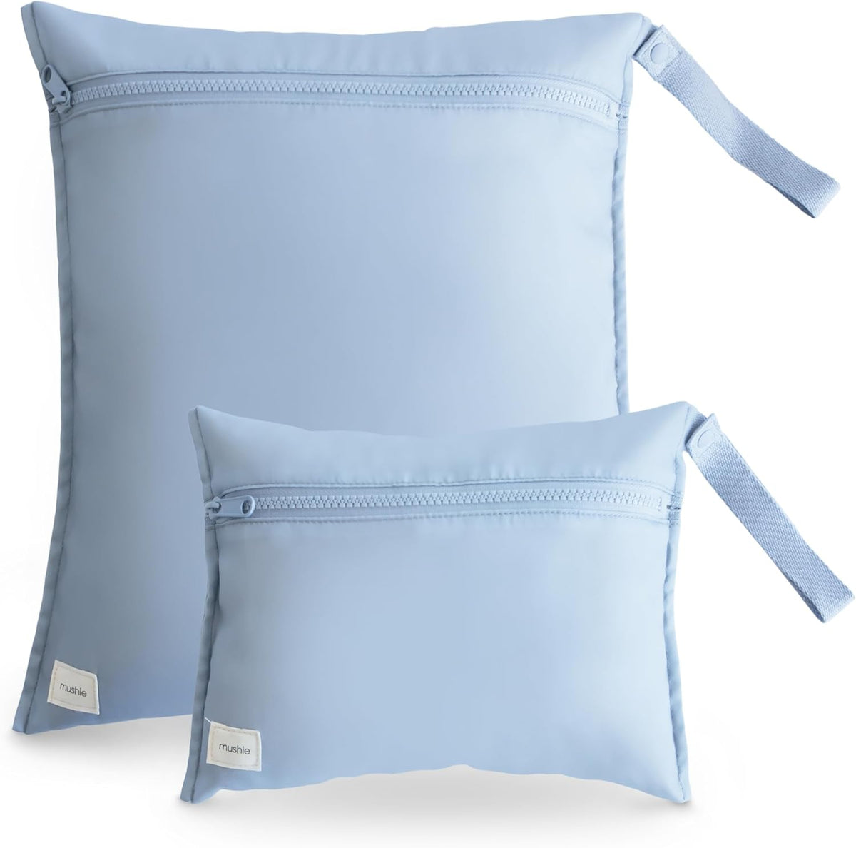 Water Resistant Wet Bags | Large & Small Reusable Storage Bag for Baby Items and Travel | Zippered Pockets with Handle | Machine Washable, Set of 2 (Happy Flowers Check)