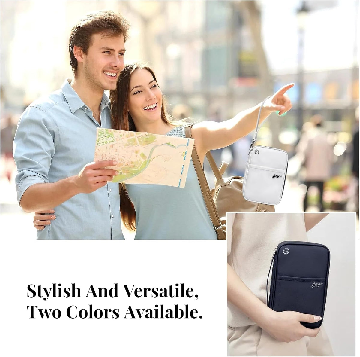 P-H1 Travel Family Passport Holder RFID Blocking Passport Waterproof Wallets for Men Women Travel Document Organizer Cards Case, Lightweight Portable Passport Cover with Zipper Pocket (Pink)