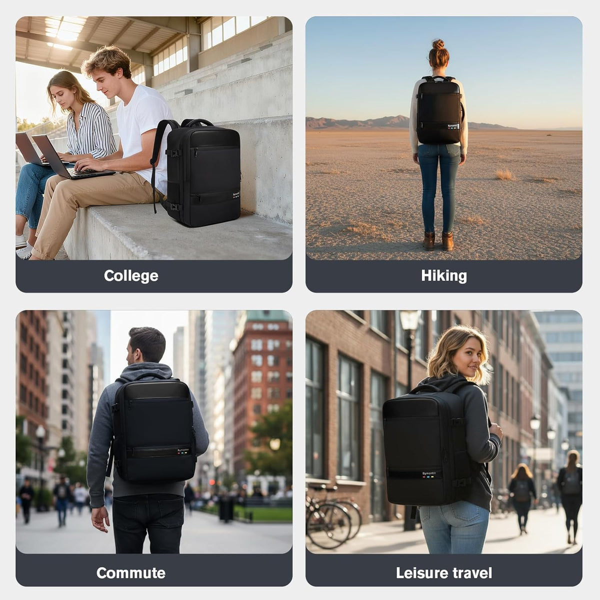 Travel Laptop Backpack, Carry On Backpack for Work & Business Trips, 180° Opening Travel Bag with Laptop Compartment, Commuter Backpack for Men & Women (Navy, 35L)