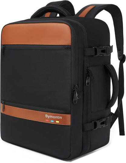 Travel Laptop Backpack, Carry On Backpack for Work & Business Trips, 180° Opening Travel Bag with Laptop Compartment, Commuter Backpack for Men & Women (Navy, 35L)