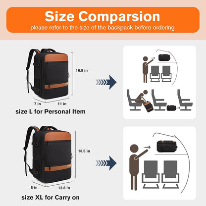 Travel Laptop Backpack, Carry On Backpack for Work & Business Trips, 180° Opening Travel Bag with Laptop Compartment, Commuter Backpack for Men & Women (Navy, 35L)