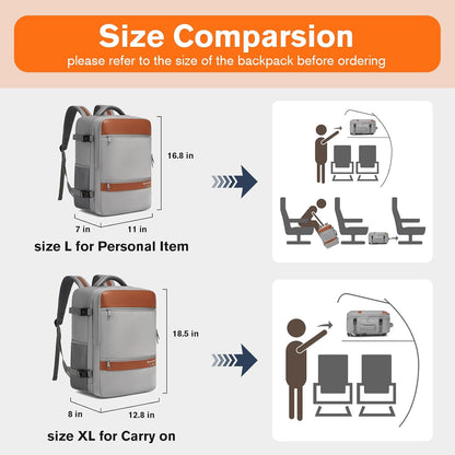 Travel Laptop Backpack, Carry On Backpack for Work & Business Trips, 180° Opening Travel Bag with Laptop Compartment, Commuter Backpack for Men & Women (Navy, 35L)