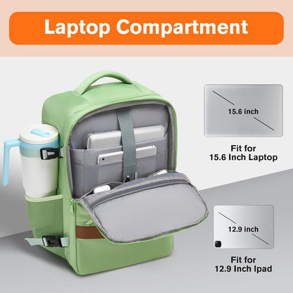 Travel Laptop Backpack, Carry On Backpack for Work & Business Trips, 180° Opening Travel Bag with Laptop Compartment, Commuter Backpack for Men & Women (Navy, 35L)