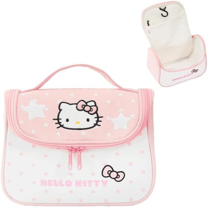 Makeup Bag Large Waterproof Cosmetic Bags with Divider and Brush Holder,Cute Printed Makeup Organizer for Women Traveling,Portable Toiletry Bag for Girls
