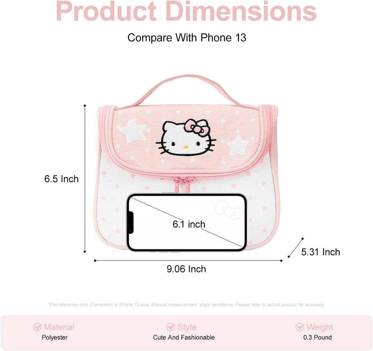 Makeup Bag Large Waterproof Cosmetic Bags with Divider and Brush Holder,Cute Printed Makeup Organizer for Women Traveling,Portable Toiletry Bag for Girls