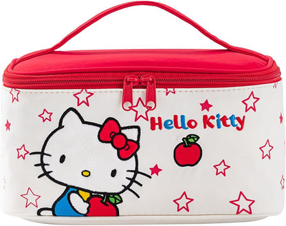 Makeup Bag Large Waterproof Cosmetic Bags with Divider and Brush Holder,Cute Printed Makeup Organizer for Women Traveling,Portable Toiletry Bag for Girls