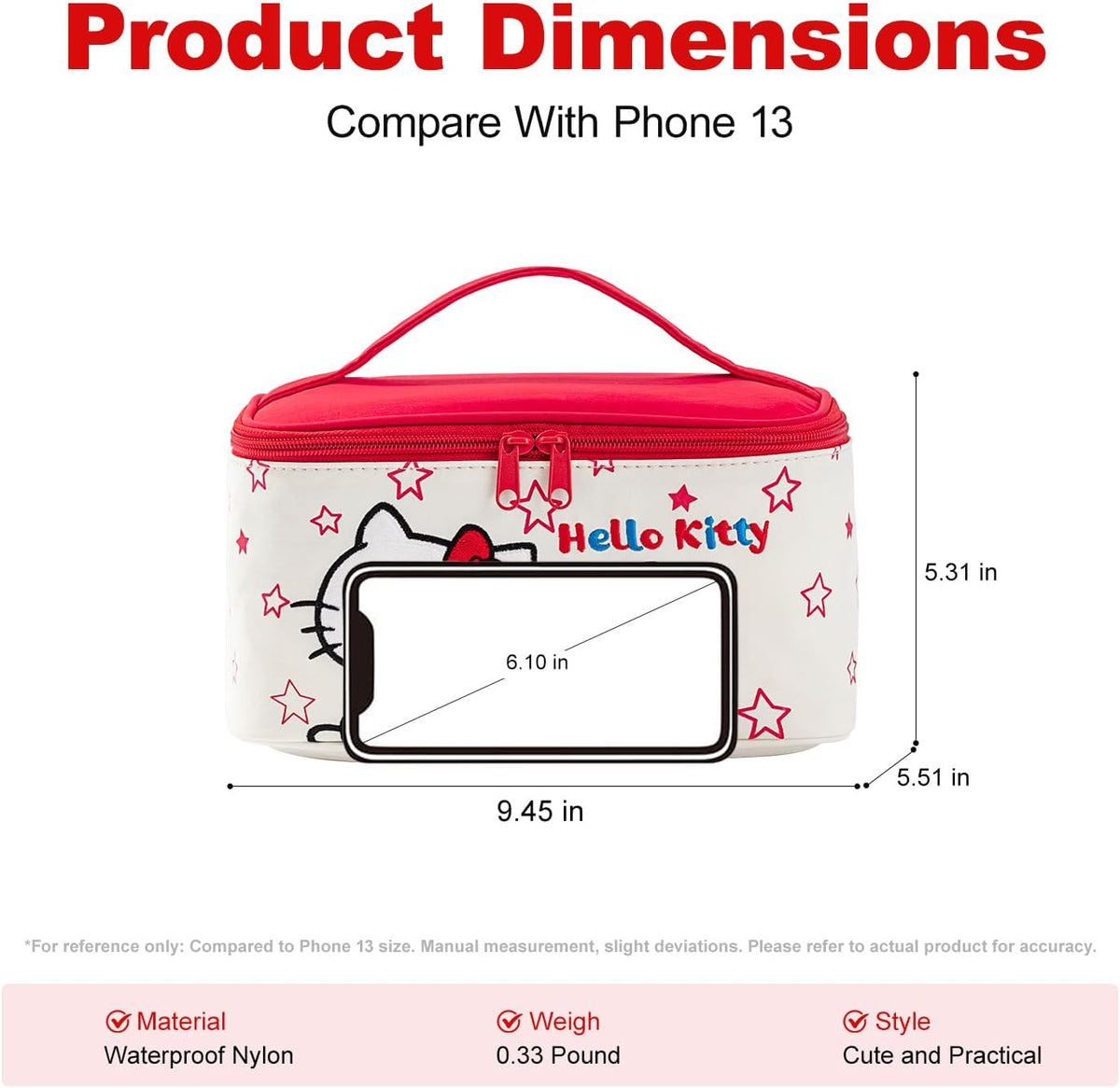 Makeup Bag Large Waterproof Cosmetic Bags with Divider and Brush Holder,Cute Printed Makeup Organizer for Women Traveling,Portable Toiletry Bag for Girls