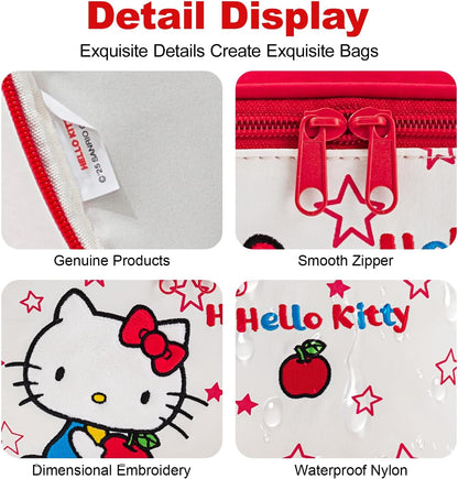 Makeup Bag Large Waterproof Cosmetic Bags with Divider and Brush Holder,Cute Printed Makeup Organizer for Women Traveling,Portable Toiletry Bag for Girls