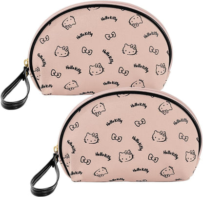Makeup Bag Large Waterproof Cosmetic Bags with Divider and Brush Holder,Cute Printed Makeup Organizer for Women Traveling,Portable Toiletry Bag for Girls