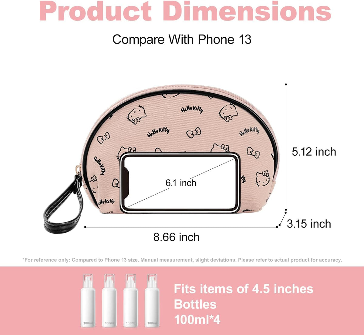 Makeup Bag Large Waterproof Cosmetic Bags with Divider and Brush Holder,Cute Printed Makeup Organizer for Women Traveling,Portable Toiletry Bag for Girls